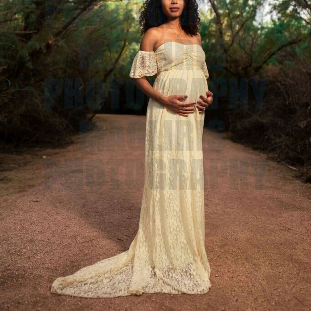 Yellow Maternity Dress for Photoshoot